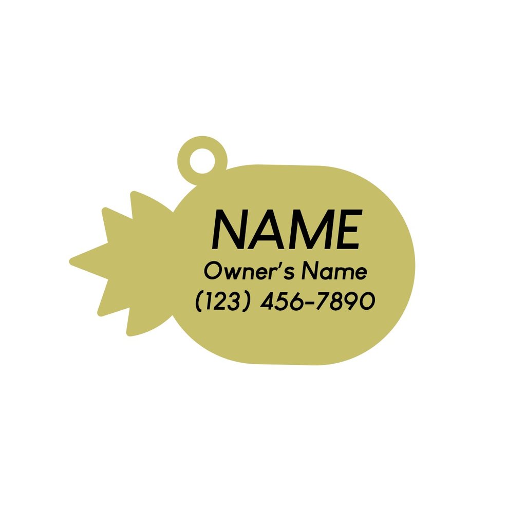 Dog ID Tag - Pineapple Pet ID Tag - Sample Engraving