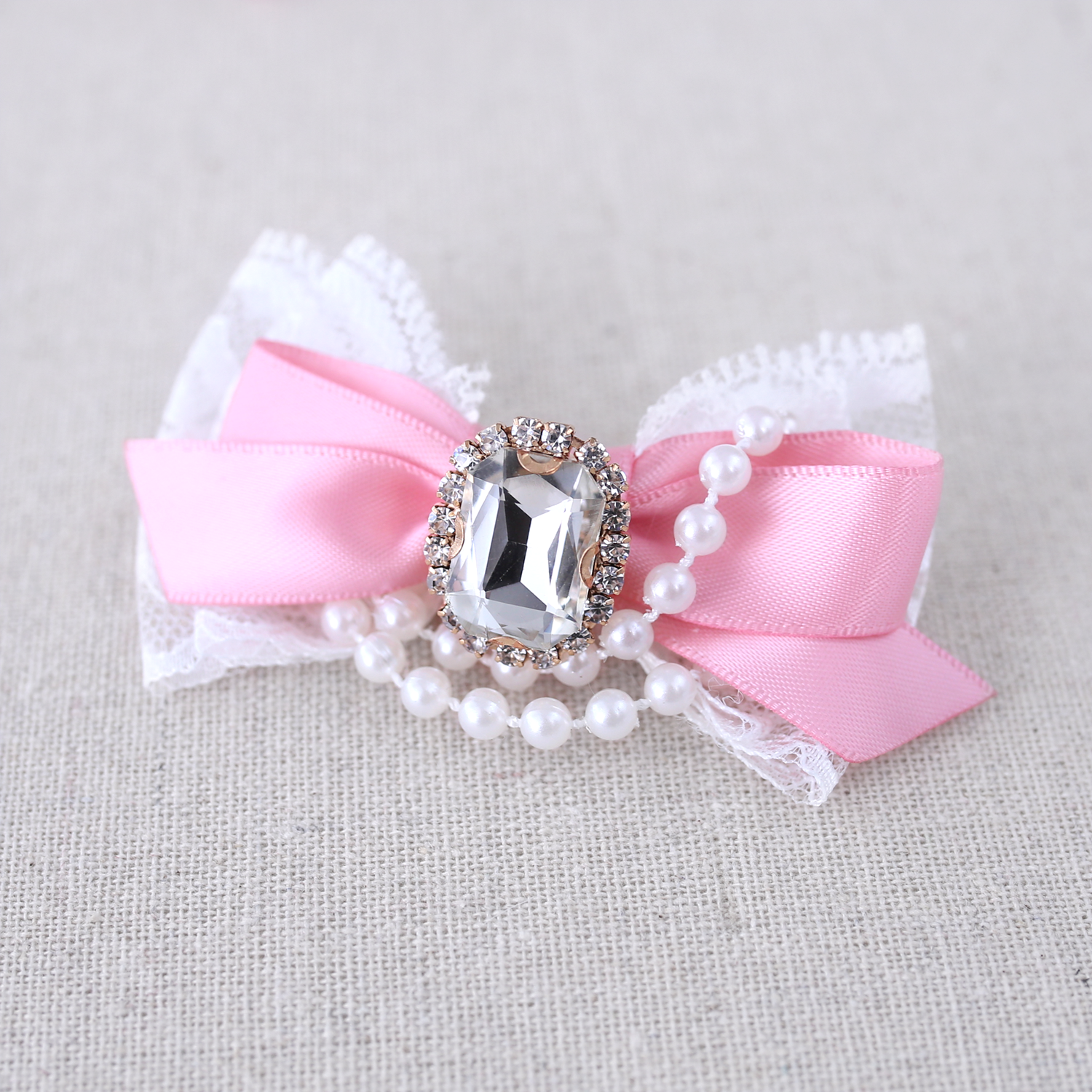 Dog Bows - Pink Princess For A Day Hair Bow by Wooflink