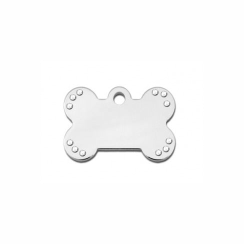 Diva Dog ID Tag - Small Clear Bling Bone Pet ID Tag with Swarovski™ crystals by Hillman Group