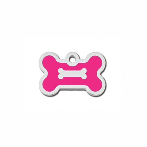 Dog ID Tag - Small Neon Pink Bone Pet ID Tags by Hillman Group