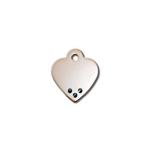 Dog ID Tag - Black Bling Rose Gold Heart Pet ID Tag by Hillman Group