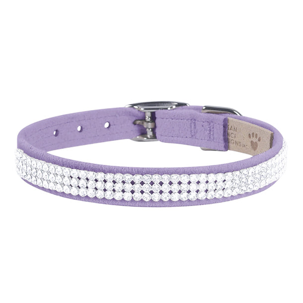Giltmore 3-Row Crystal Pet Collar: Lilac