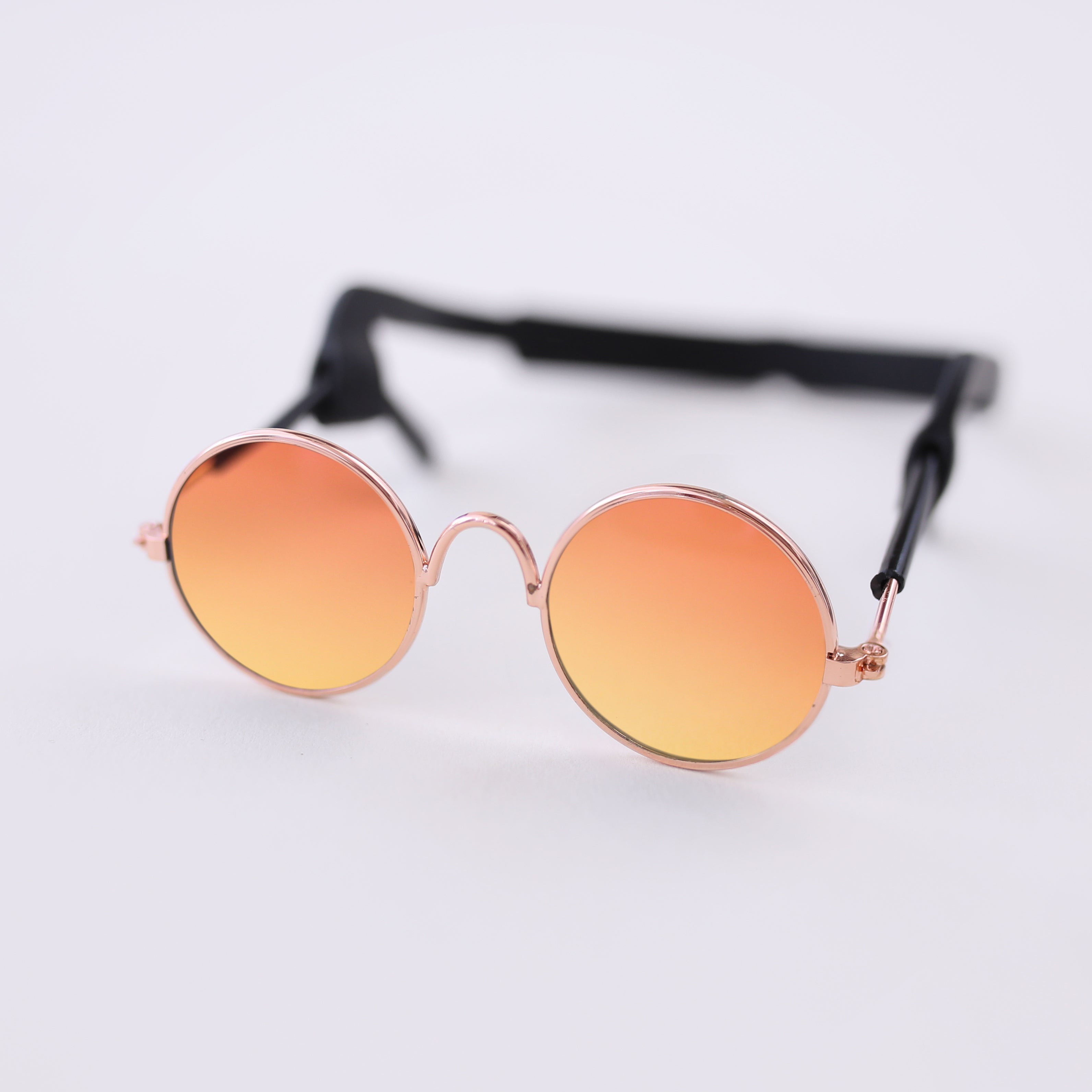 Dog eyewear - Orange Hippie Retro Round Dog Sunglasses
