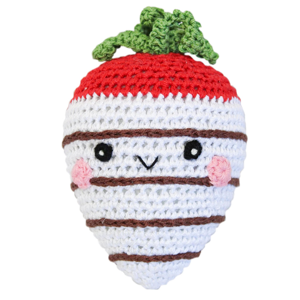 Puppy Toy - Crochet White Chocolate Strawberry Dog Toy