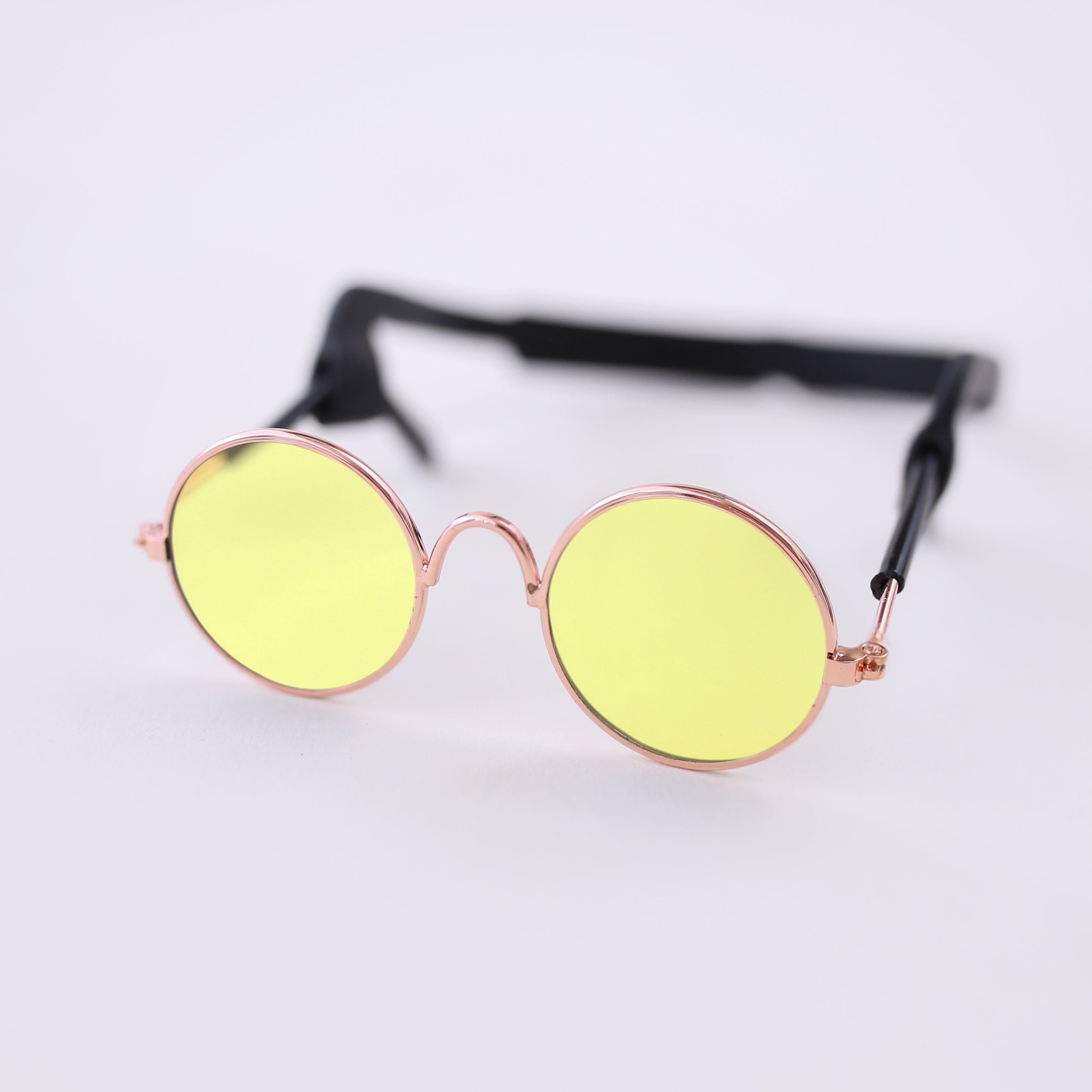 Dog eyewear - Yellow Retro Hippie Dog Glasses Puppy Sunglasses